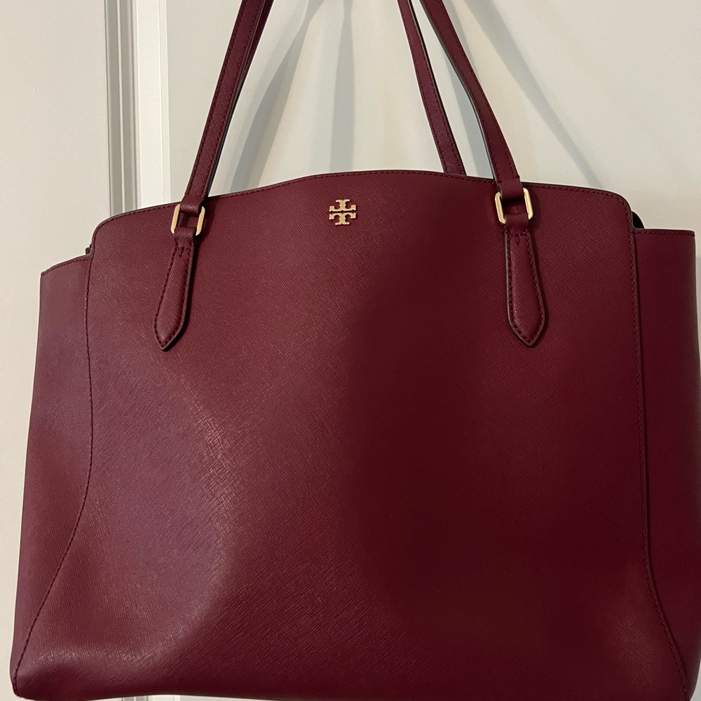 Tory Burch laptop purse burgundy color